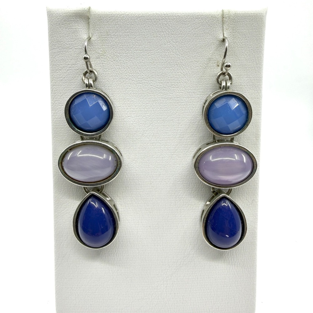 Blue Ombre Dangle Earrings Statement Layering Boho Festival Chic Holiday Gift